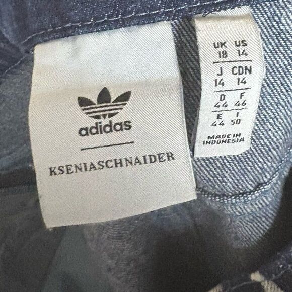 Adidas Originals KSENIASCHNAIDER Denim Maxi Skirt Size 14 - Picture 8 of 10